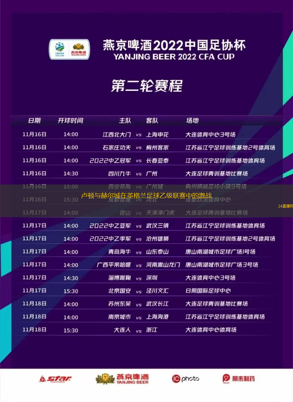 卢顿与赫尔城在英格兰足球乙级联赛中的激战